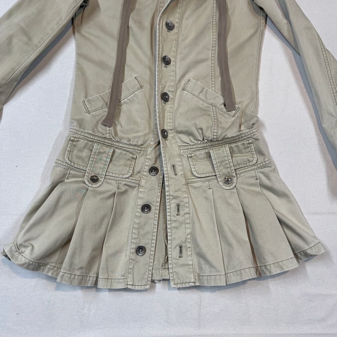 S) 디젤 빈티지 코튼 후디드 플리츠 자켓 상품이미지4