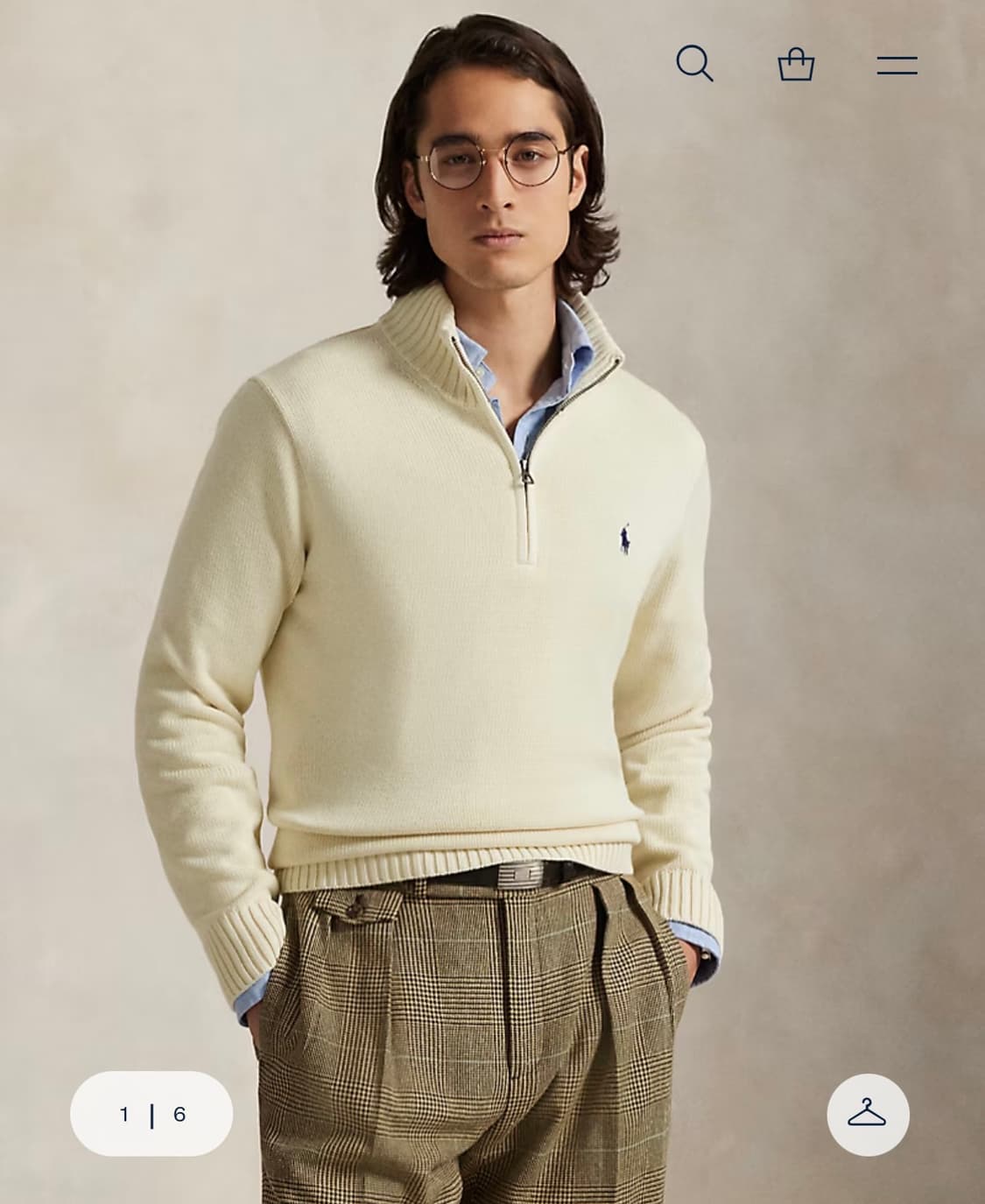 폴로 랄프 로렌 코튼 쿼터 지퍼 스웨터(L) 상품이미지3