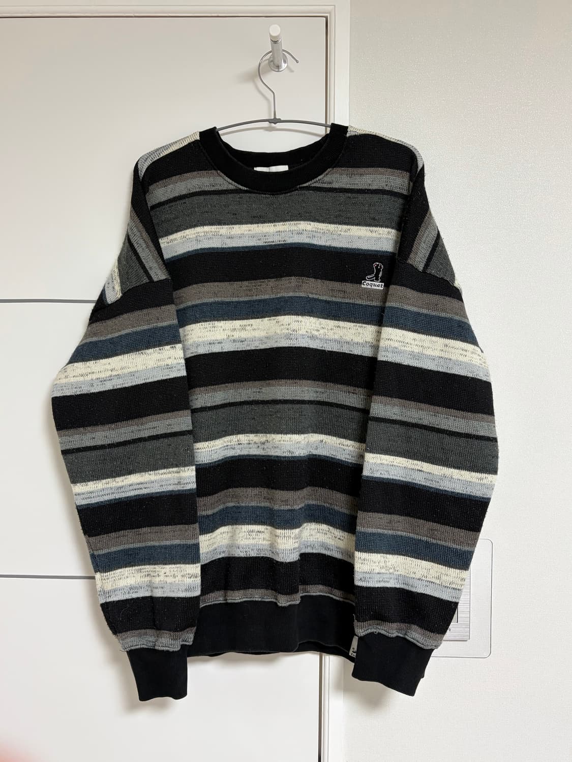 레서판다 니트 스웨트셔츠 줄무늬 상품이미지1