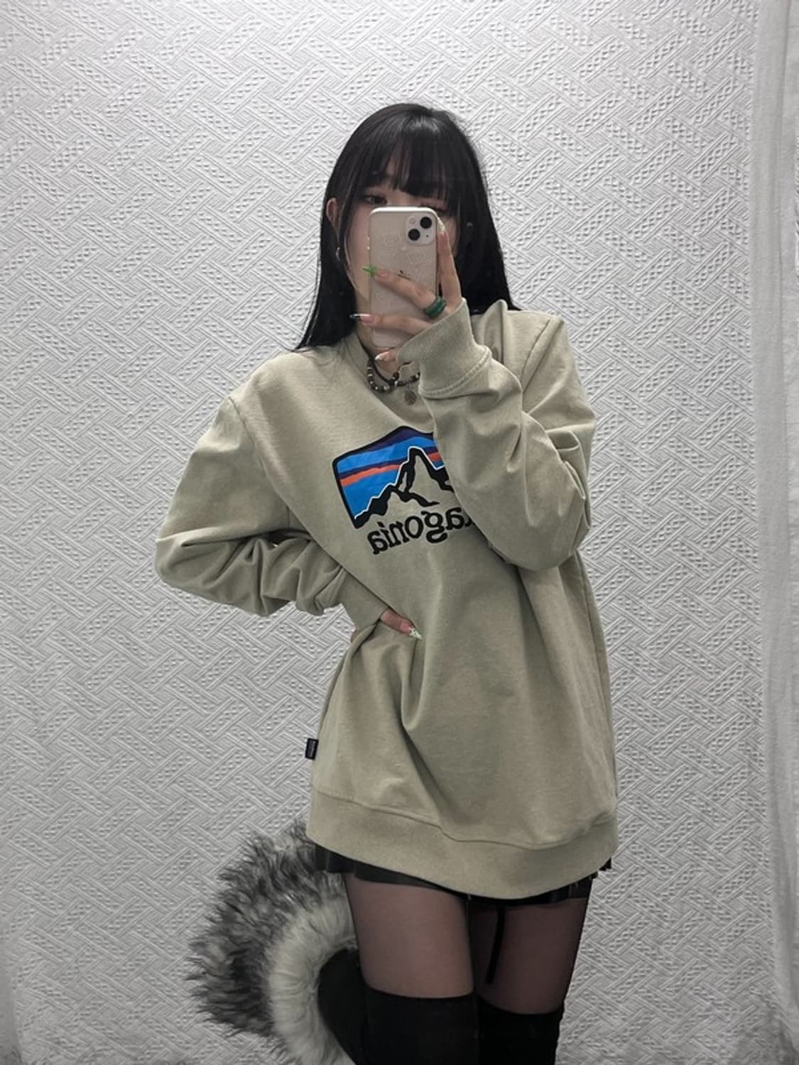 파타고니아 빈티지 레트로 빅로고 기모 맨투맨 L C09300 상품이미지1