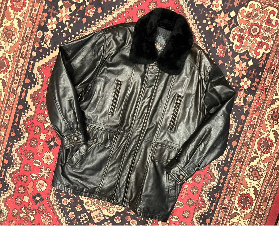 ( XL-2XL ) 가죽코트 가죽카코트 레더자켓 가죽롱자켓 가죽자켓  상품이미지1