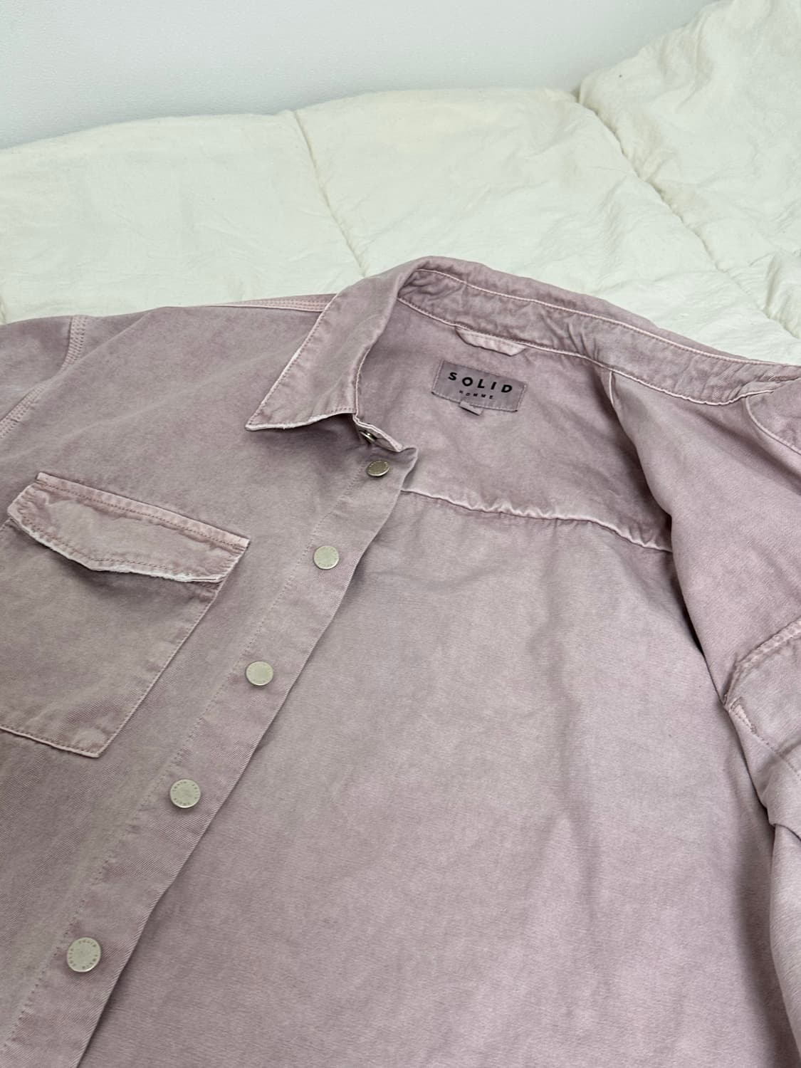 솔리드옴므 워싱 데님  셔츠 트리커 자켓 라지 상품이미지6