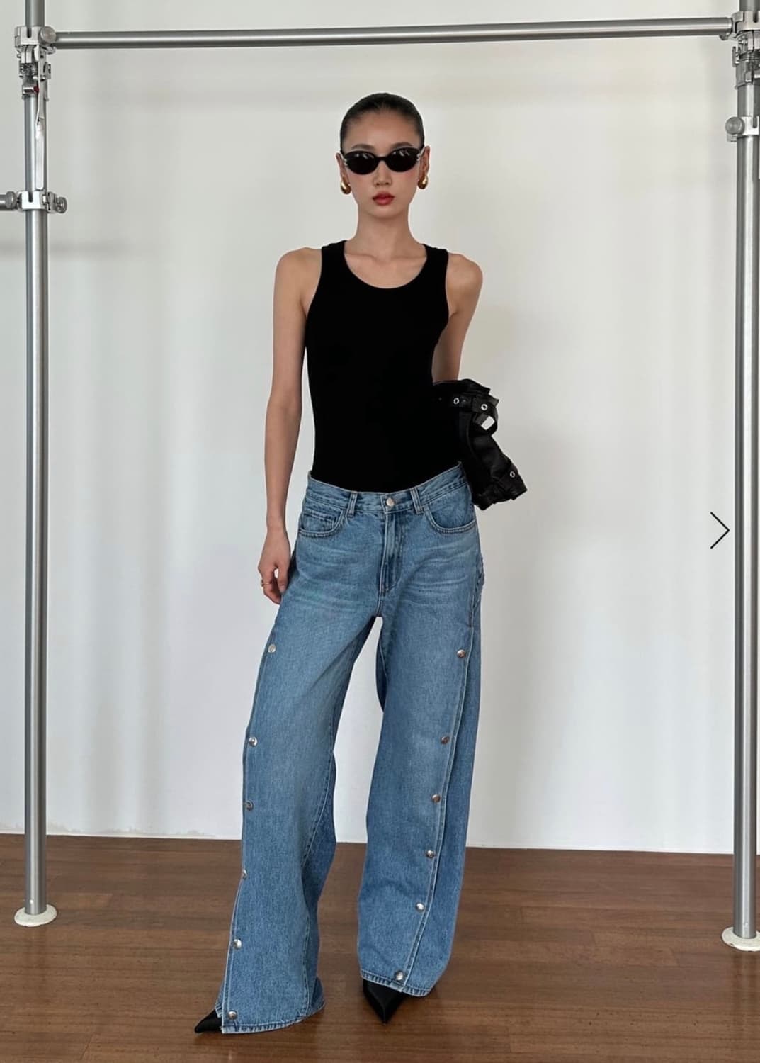 Buttoned wide jean vintage blue 데님팬츠 M 상품이미지1