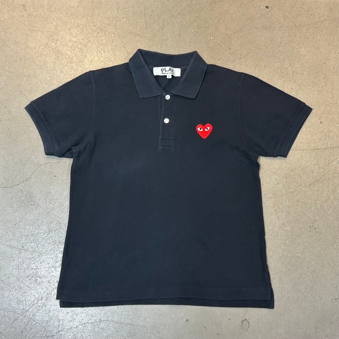 L 꼼데가르송 카라 반팔티 상품이미지2