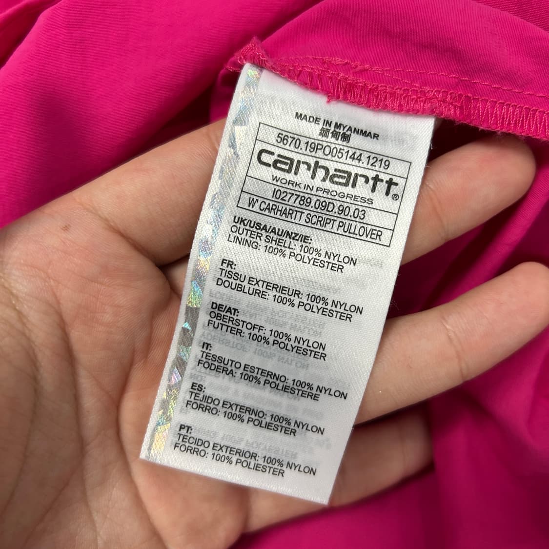 칼하트 WIP 우먼스 스크립트 풀오버 아노락(M) 상품이미지3