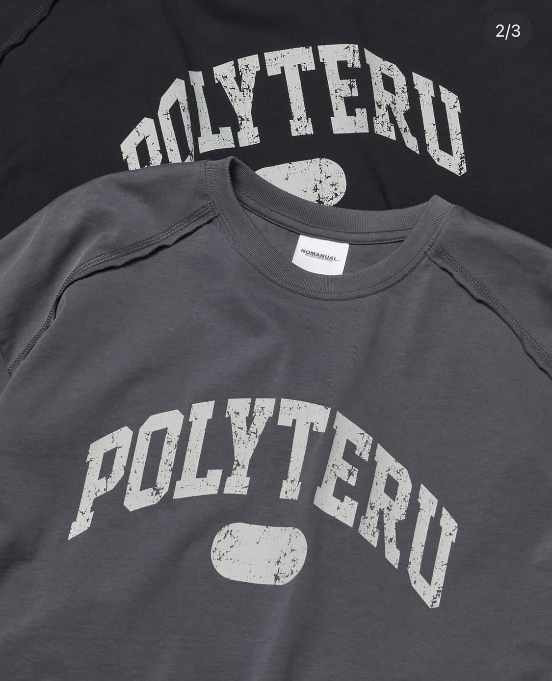 새상품)(L) 노매뉴얼 폴리테루 콜라보 롱 슬리브 긴팔 BLACK 판매 상품이미지1