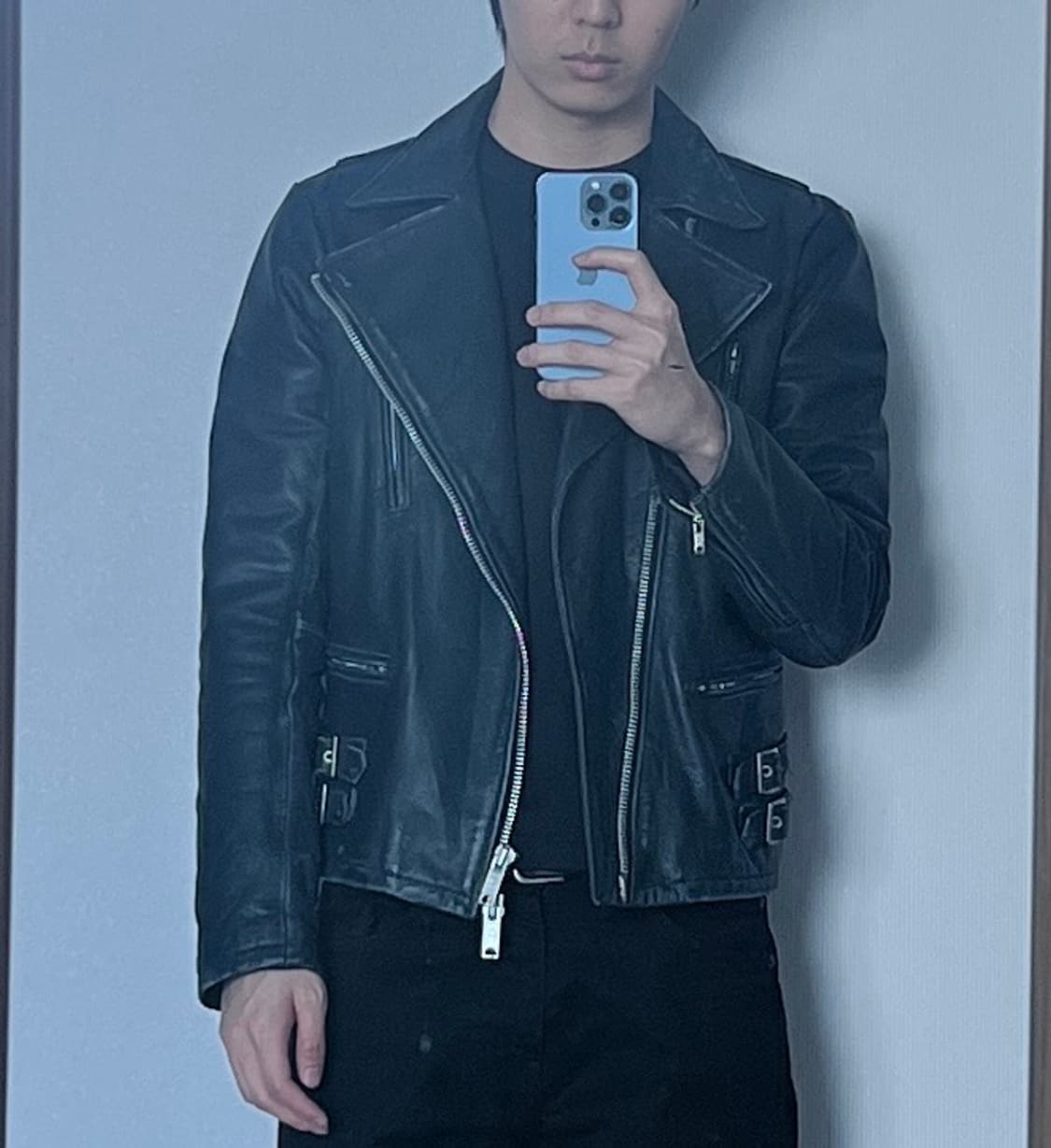 No ID 버팔로 가죽 투웨이 라이더 자켓 상품이미지1