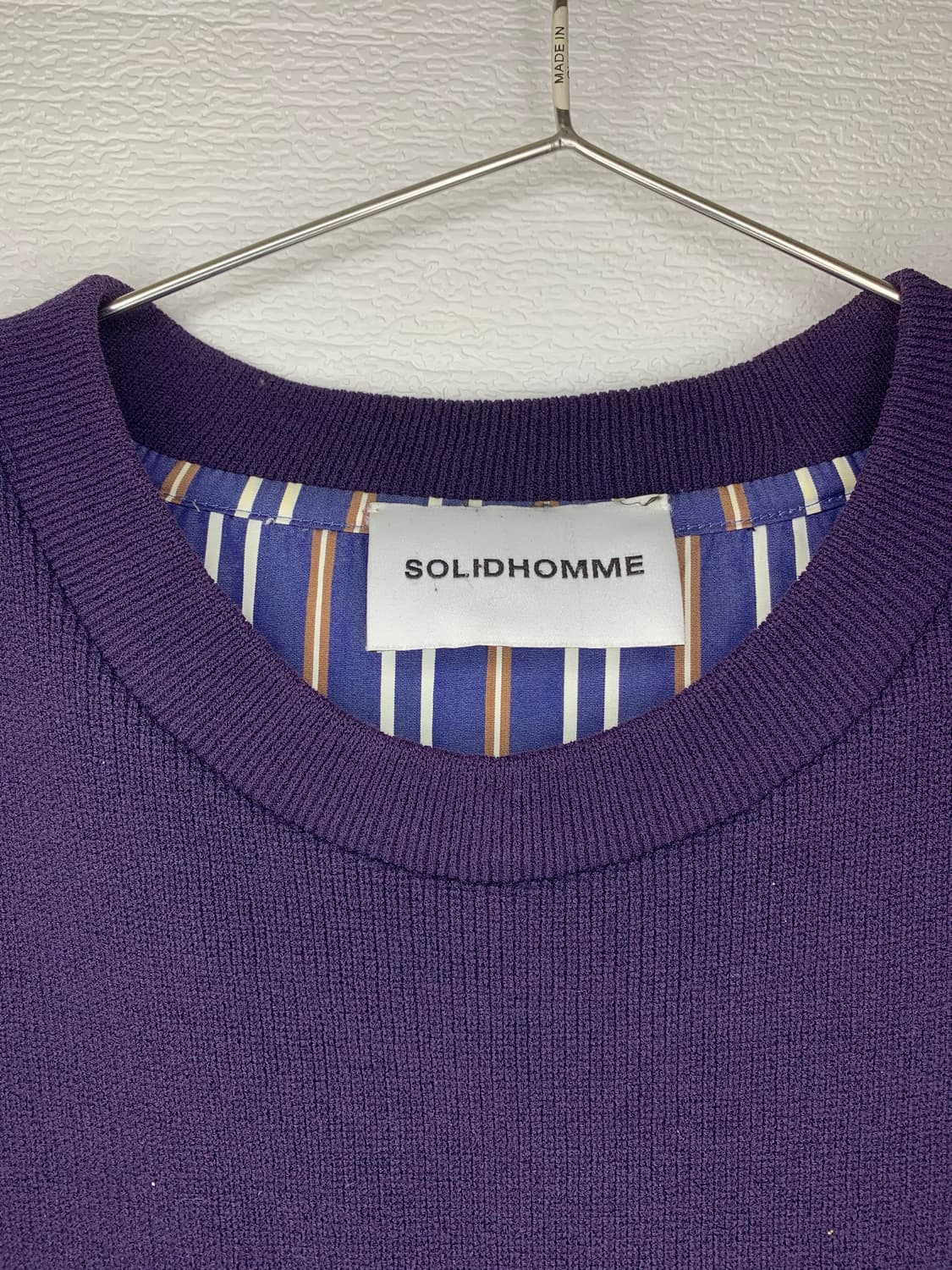 솔리드옴므 레이어드 니트 셔츠 퍼플 스트라이프 48 상품이미지3