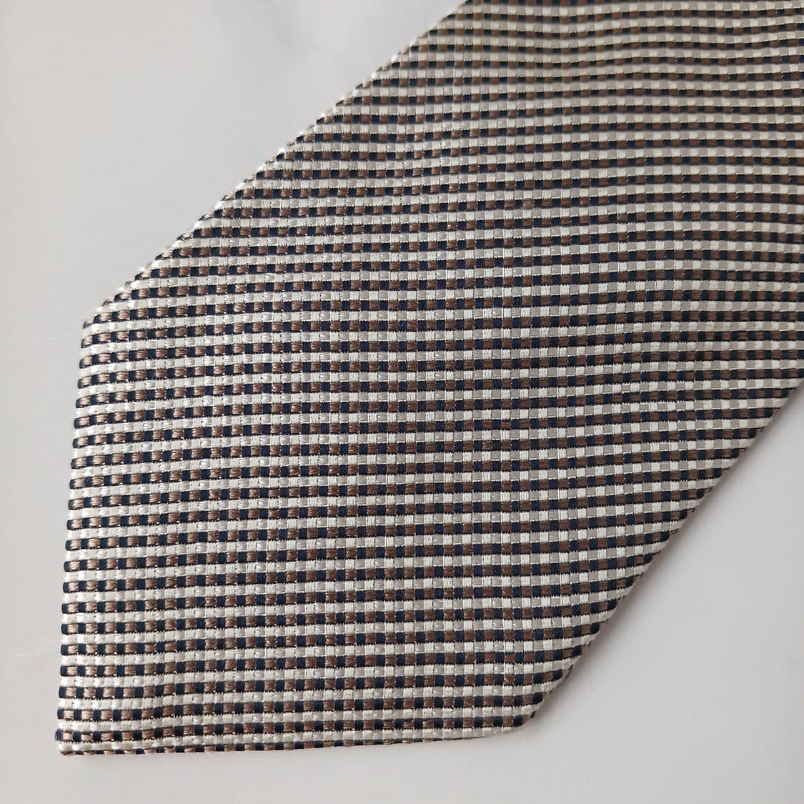 지방시 실크 베이지 자카드 패턴 넥타이 8.8cm S~A+등급 E756 상품이미지7