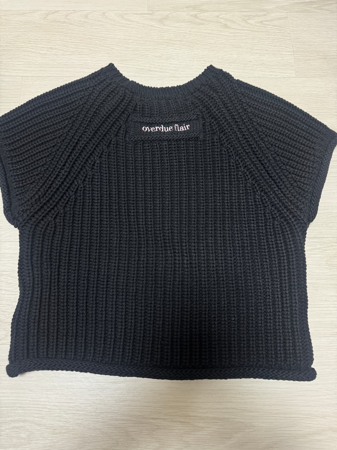 오버듀플레어 overdue flair 블랙 반팔 롤링 캡 니트 상품이미지6