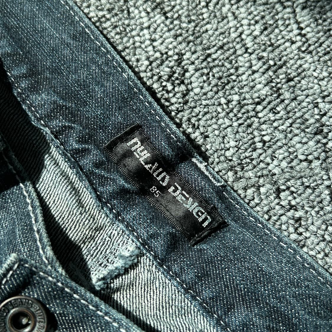 jpn 빈티지 더블 웨이스트 워싱 데님 팬츠 상품이미지5