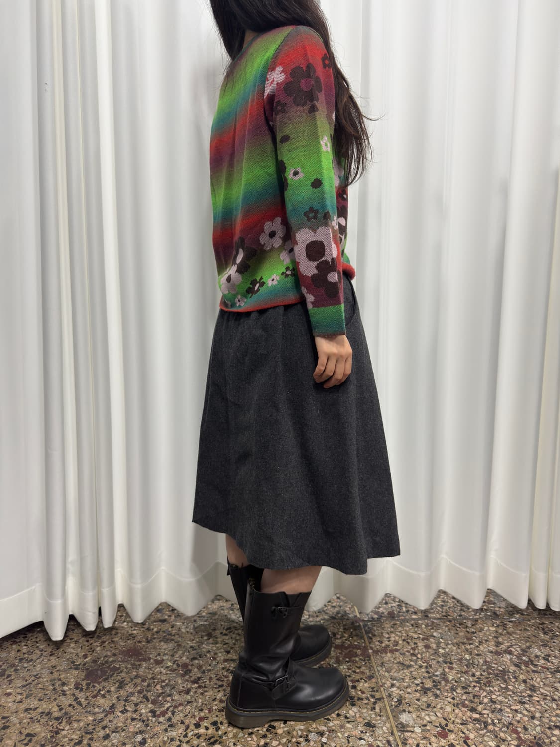 wool gray midi skirt 상품이미지4