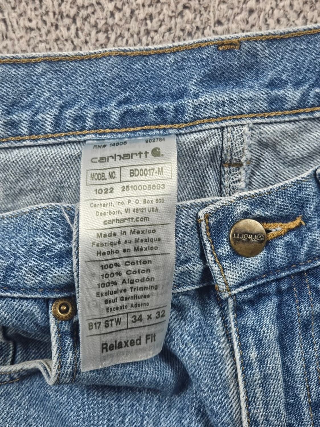 칼하트 데님 워크 팬츠 ( 34X32 ) / 11302 상품이미지7