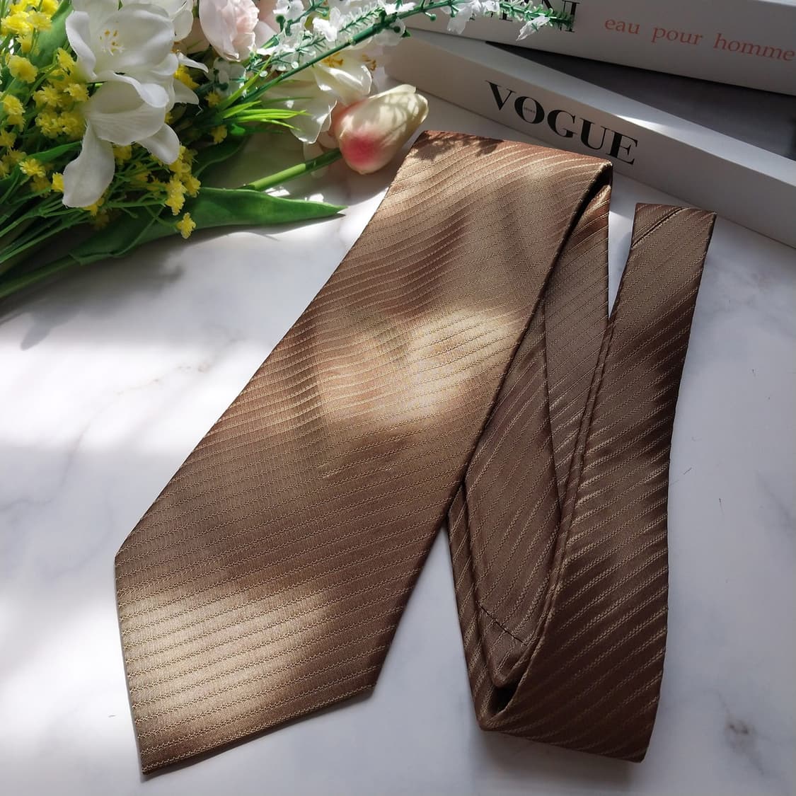니노 세루티 실크 브라운 핀스트라이프 넥타이 10cm A+등급 K688
 상품이미지4