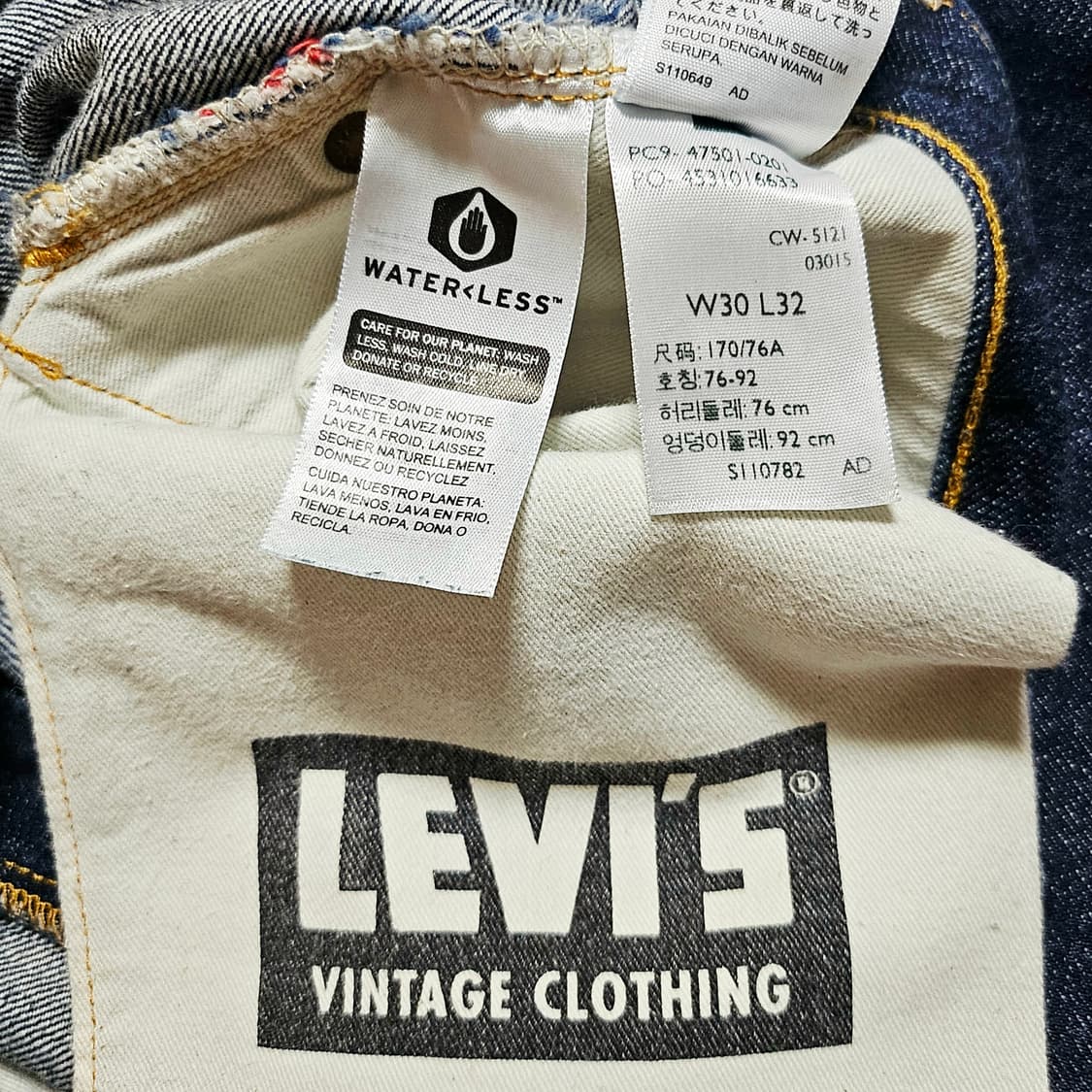 [30X32][리바이스LVC]1947 501XX® 린스드 셀비지 데님 상품이미지9