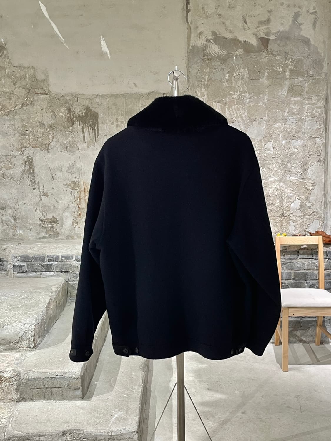 발망 블랙 박스 로고 히든 집업 울 캐시미어 자켓 상품이미지6