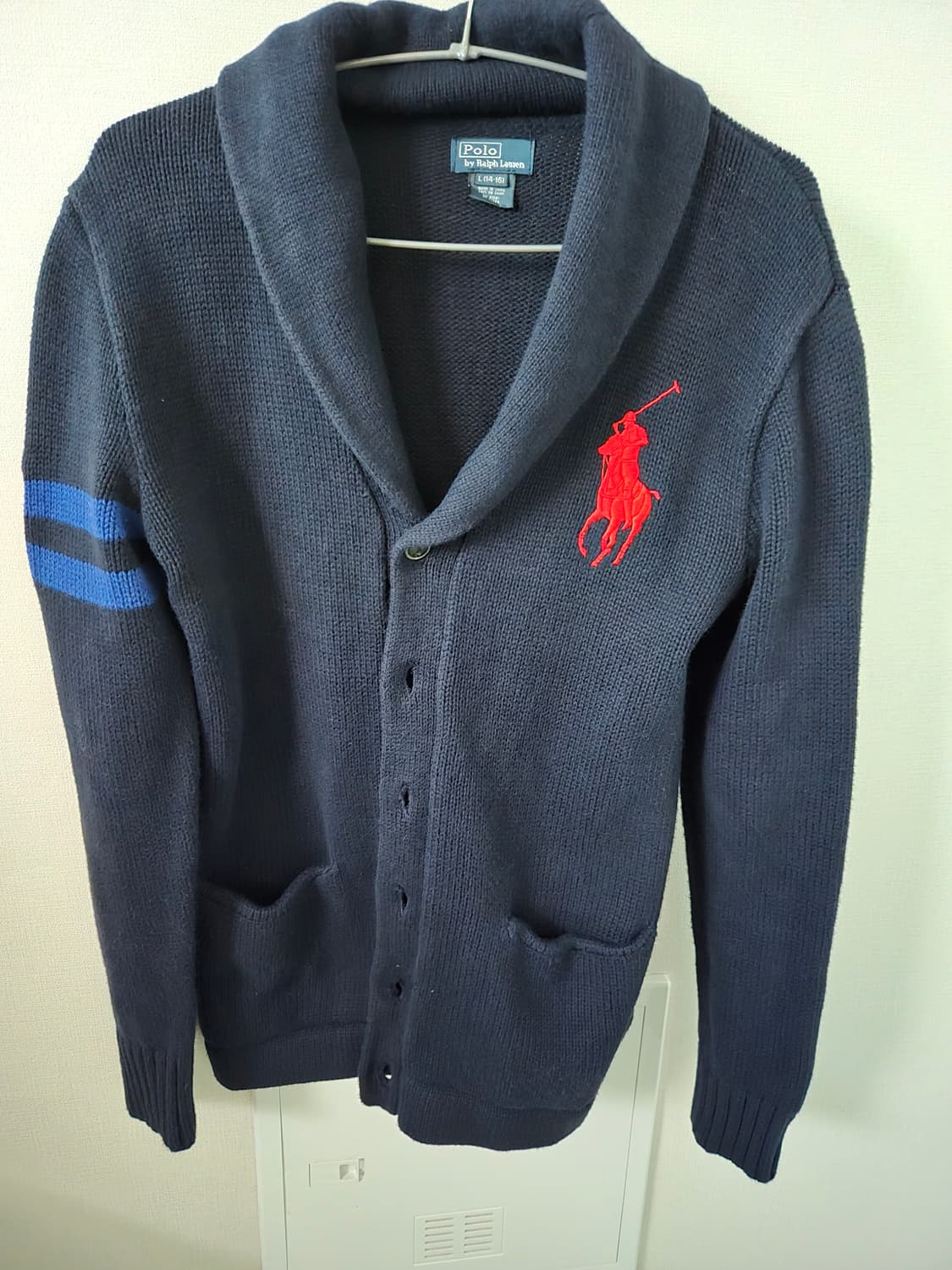 폴로 배색 가디건 상품이미지1