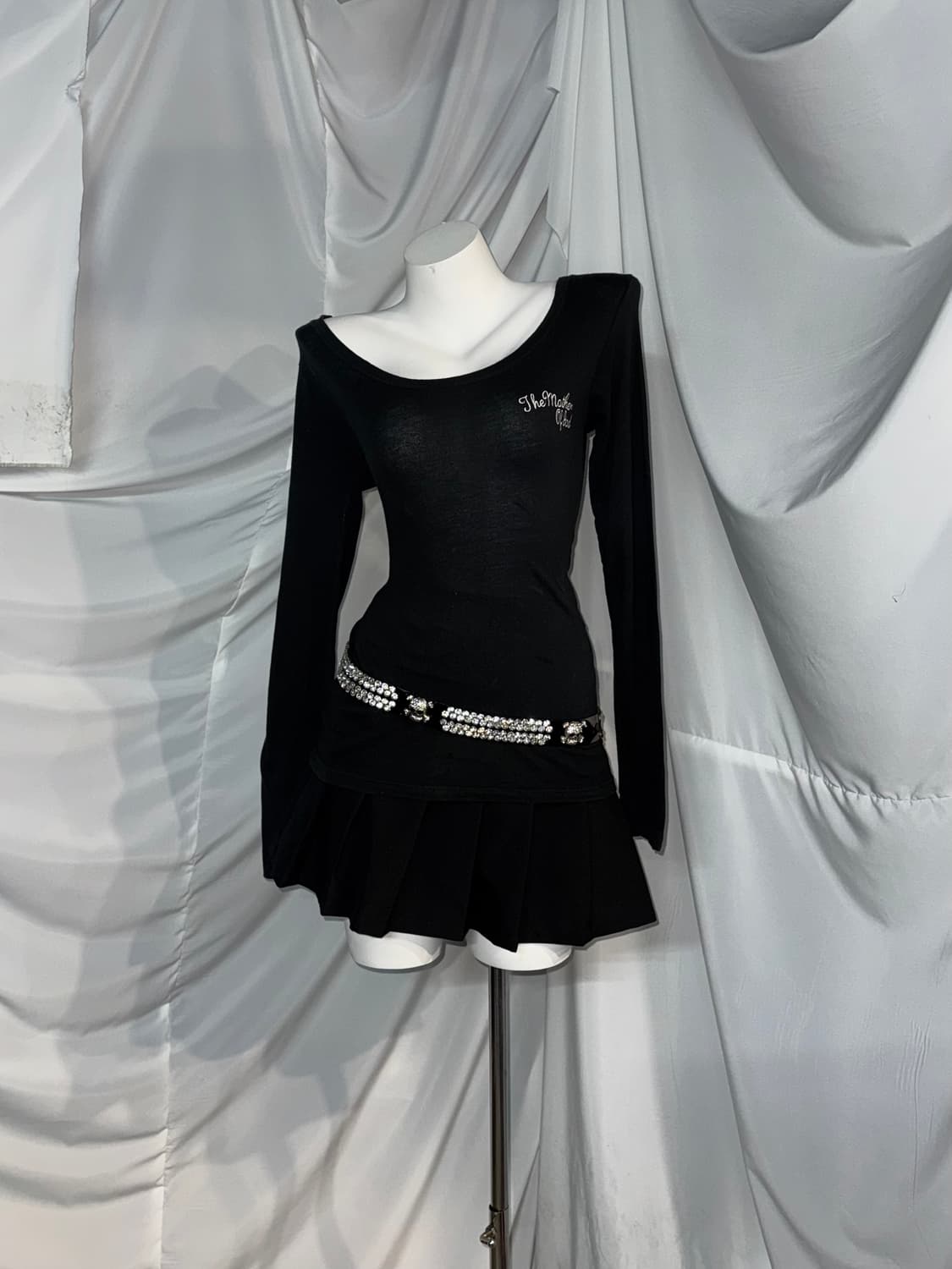 블랙 데일리 펑크 힙 딱붙 코디세트 상품이미지5