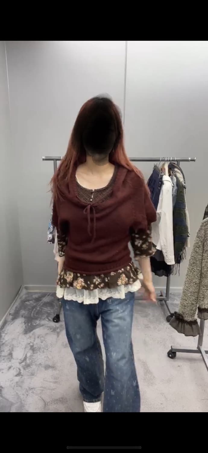 크루빈티지 후드 니트 모리걸 너드 상품이미지1