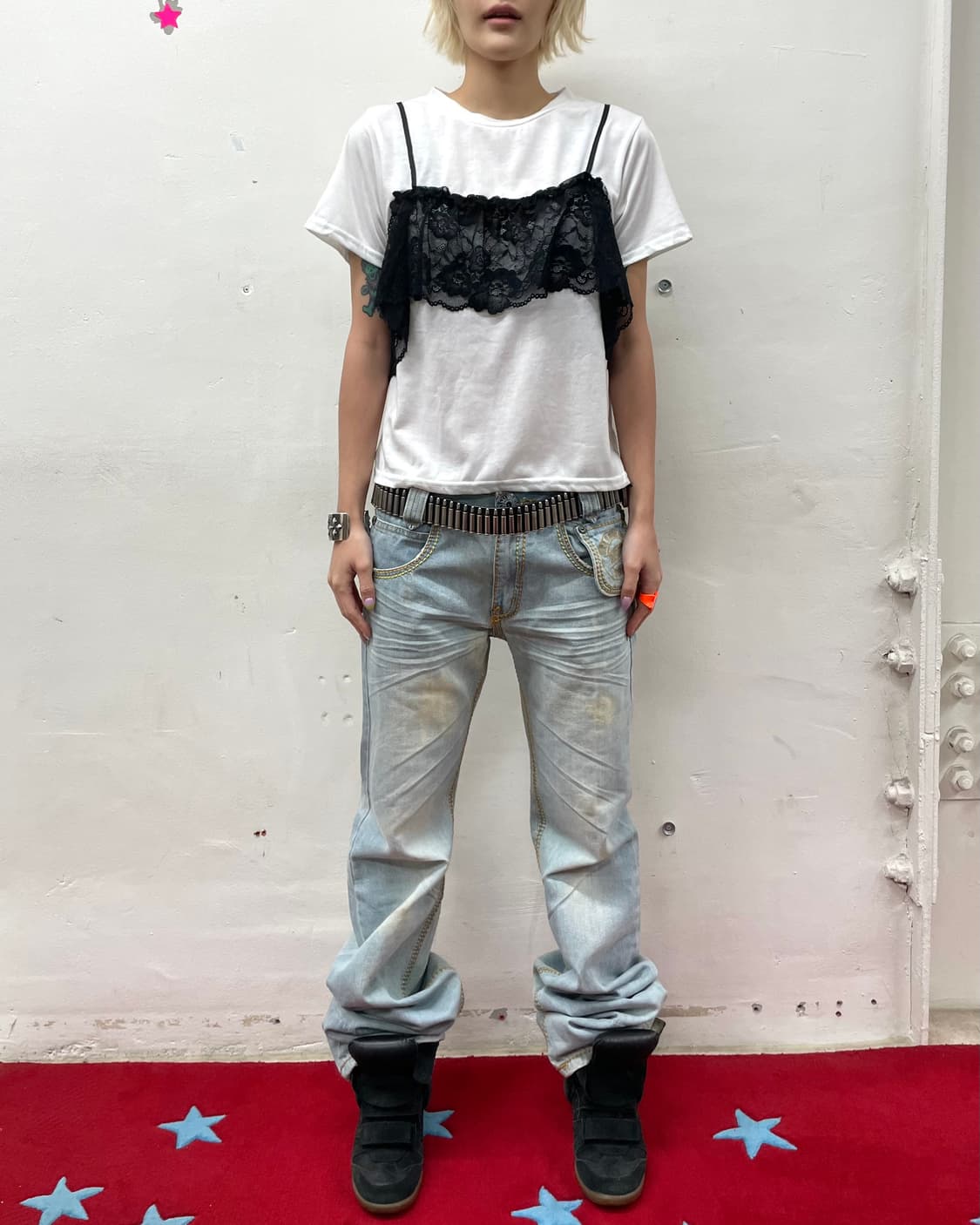 Lace Bra Top T-shirt 상품이미지5