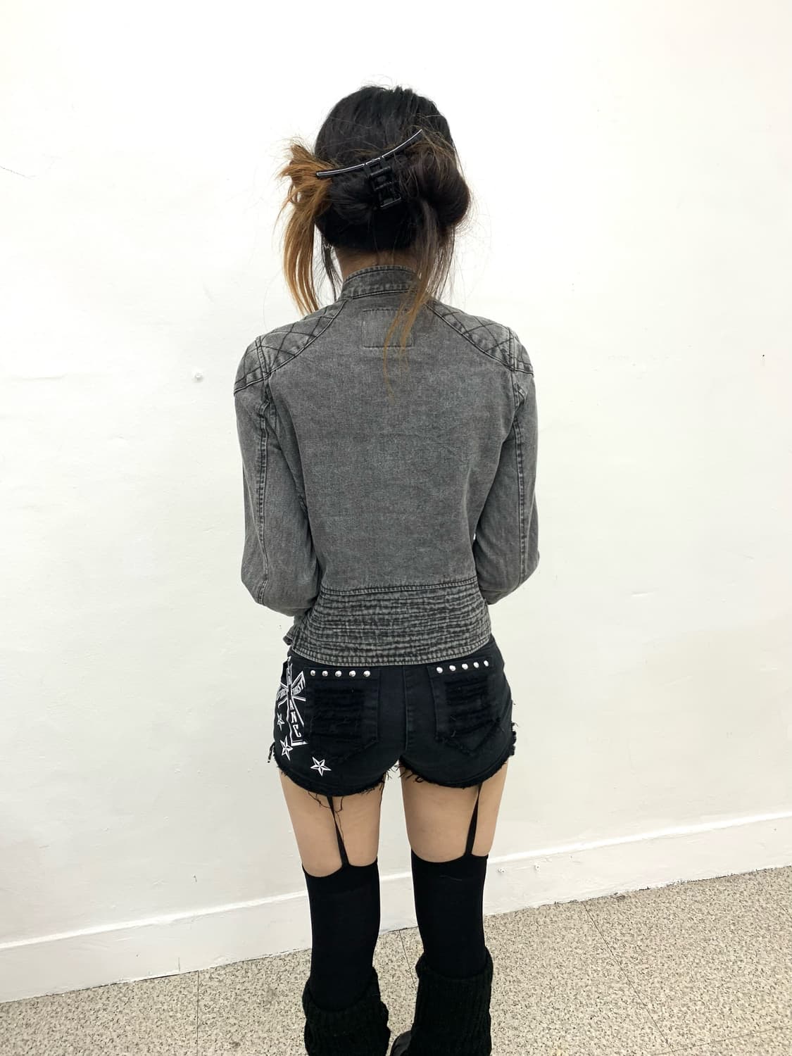 Denim multi zipper rider jacket   상품이미지3