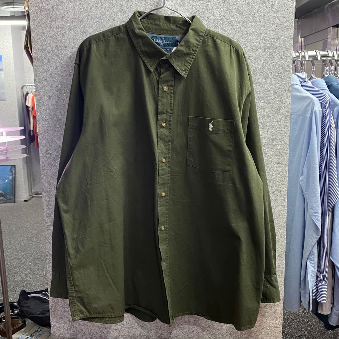 폴로 랄프로렌 클래식핏 카키 셔츠 B3672 상품이미지2