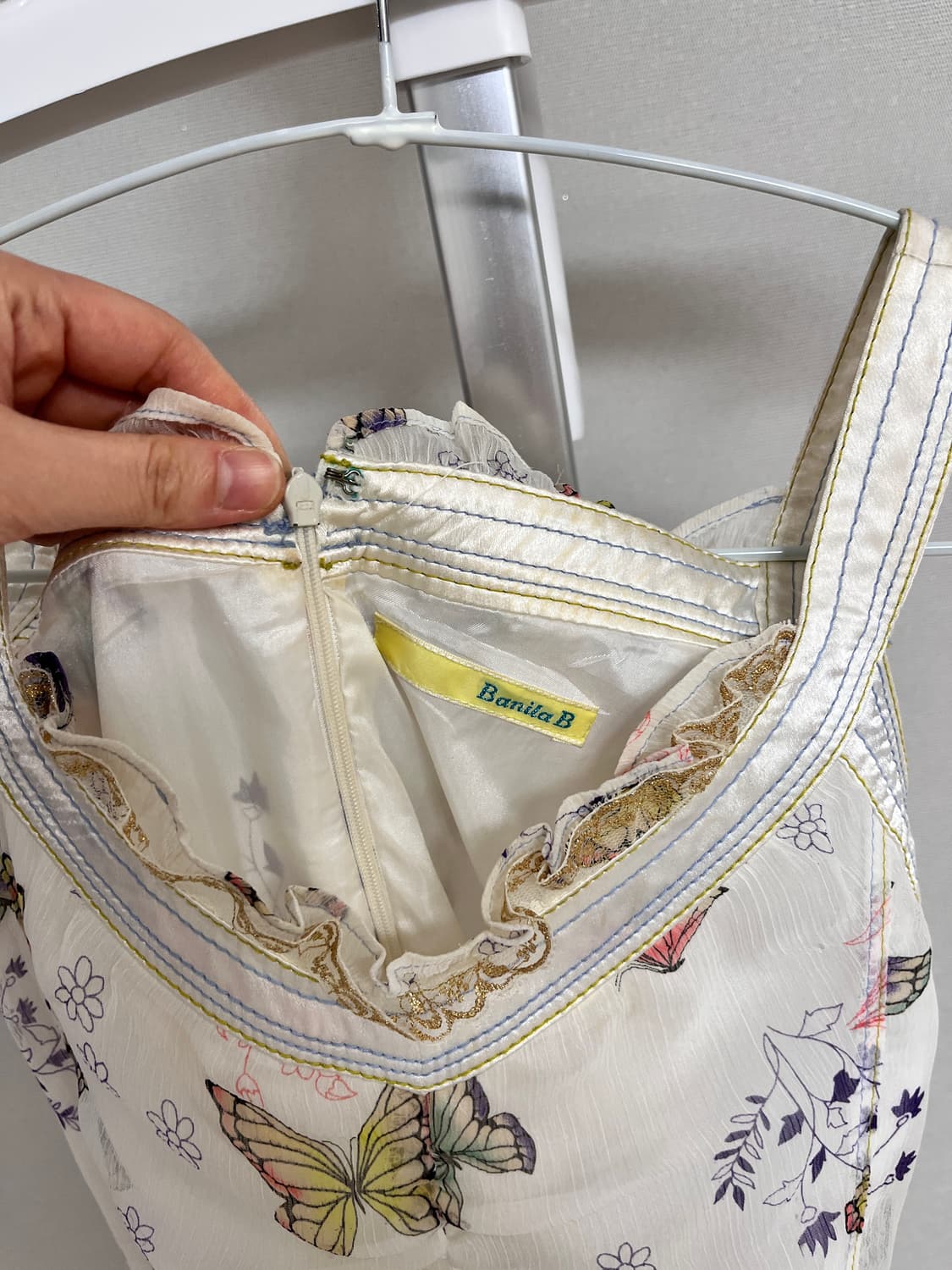 나비 레이스 화이트 쉬폰 원피스 민소매 페어리계 상품이미지2