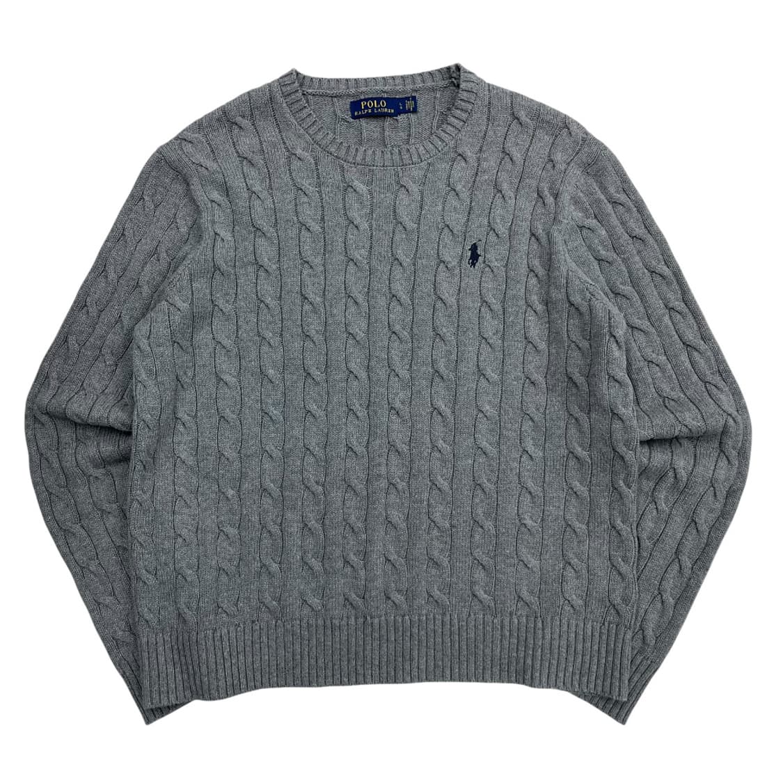 폴로 랄프로렌 네이비포니 그레이 꽈배기 니트 L 상품이미지2