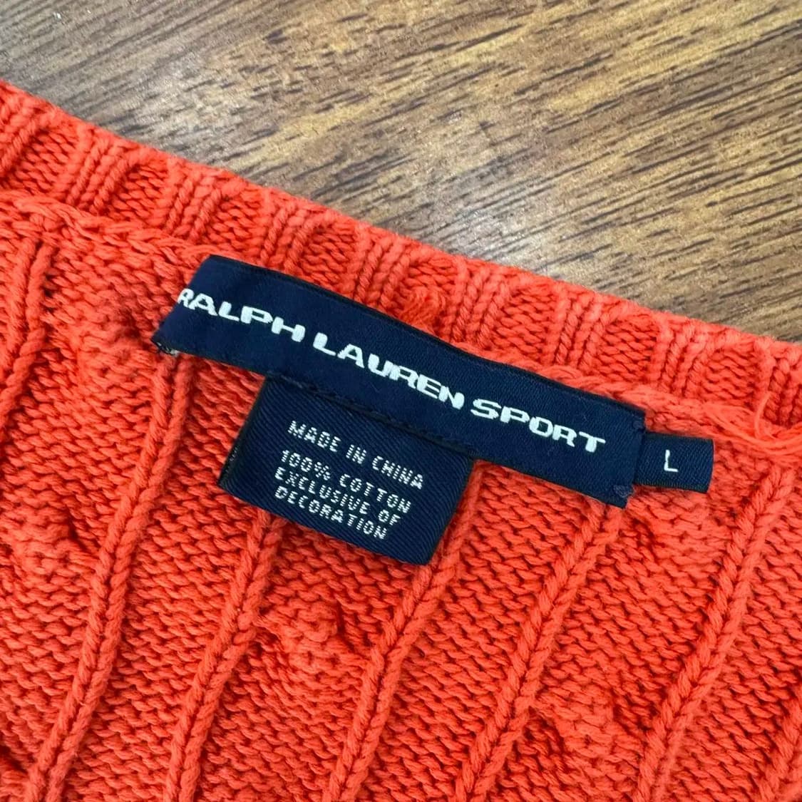 여성용 L 폴로 랄프로렌 폴로스포츠 V넥 케이블 니트  상품이미지4