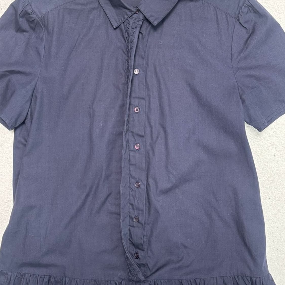 ATHE 프릴 셔츠 원피스 네이비 34 상품이미지4