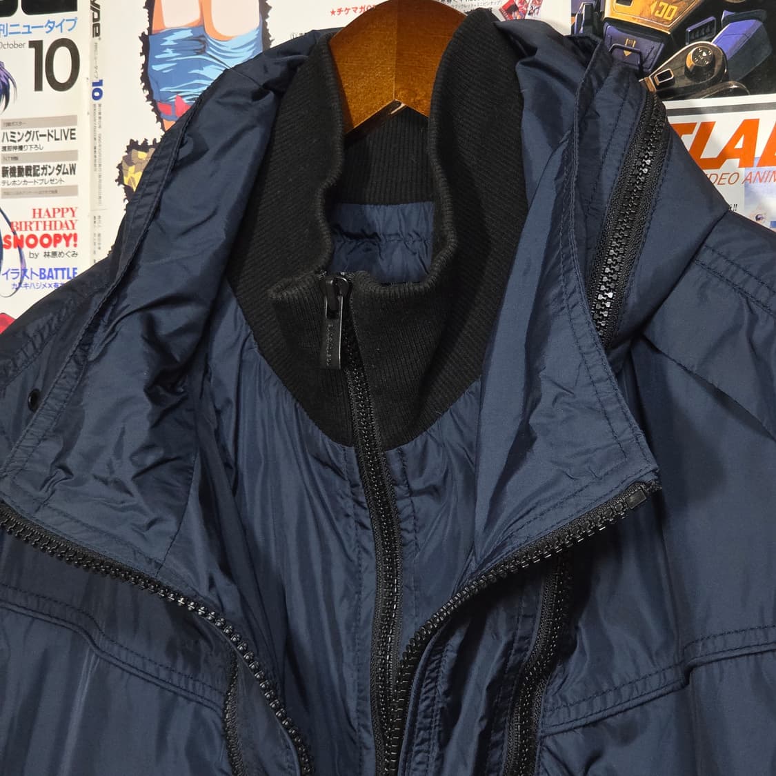 TBJ 빈티지 절개라인 네이비 바람막이 자켓 상품이미지4