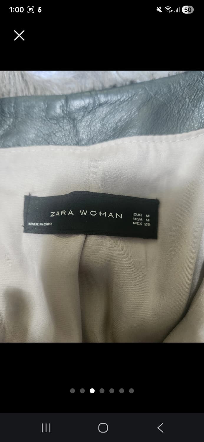 ZARA WOMAN 새끼양가죽 100% 롱 퍼코트M사이즈  상품이미지3
