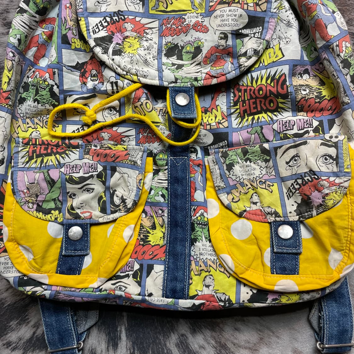 빈티지 카툰 프린팅 백팩 상품이미지3