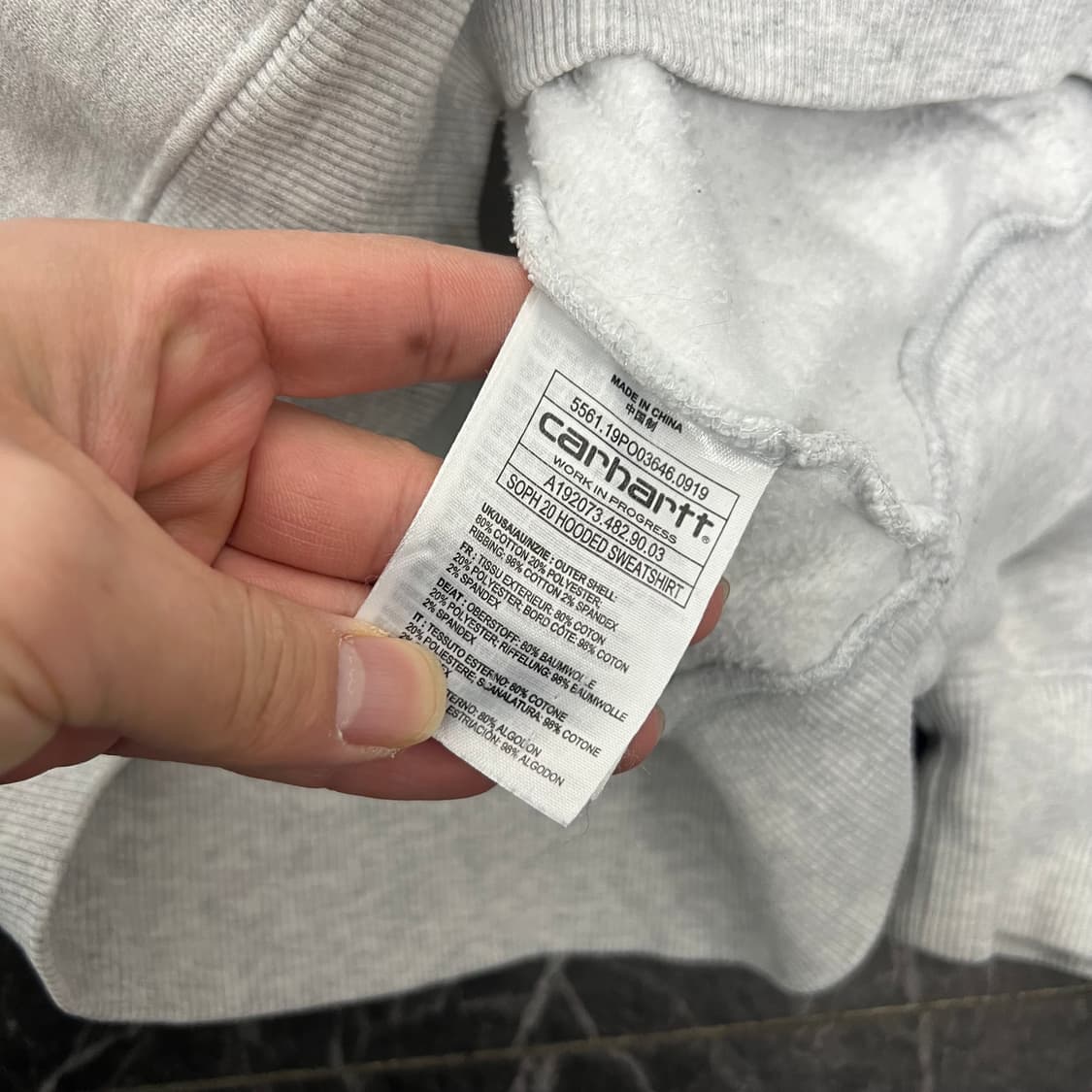칼하트 WIP x 소프넷 로고 스웻 후디 그레이 상품이미지5