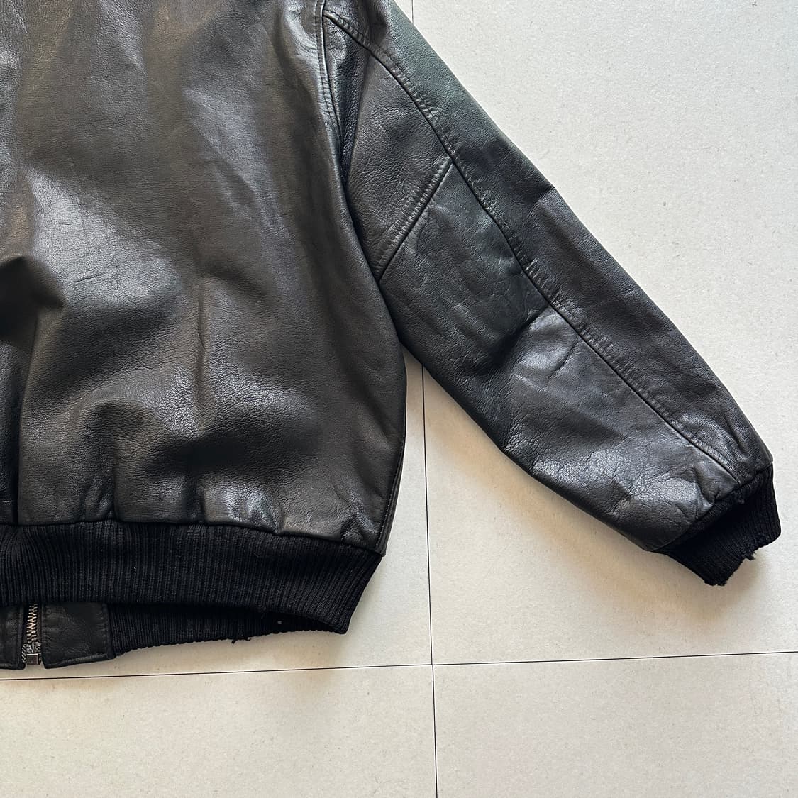 프랑스생산 A-2 GEAR 빈티지 가죽 항공점퍼 XL (riri지퍼)  상품이미지9