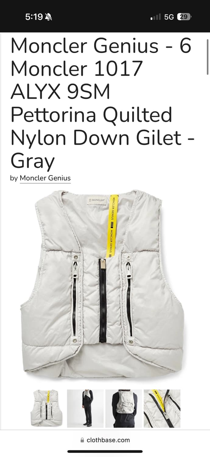 몽클레어 알릭스 1017 9SM 나일론 길렛 다운 상품이미지6