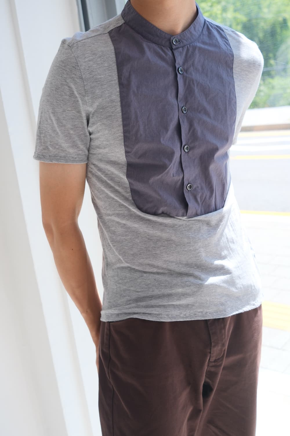 Henley neck t-shirt 상품이미지1