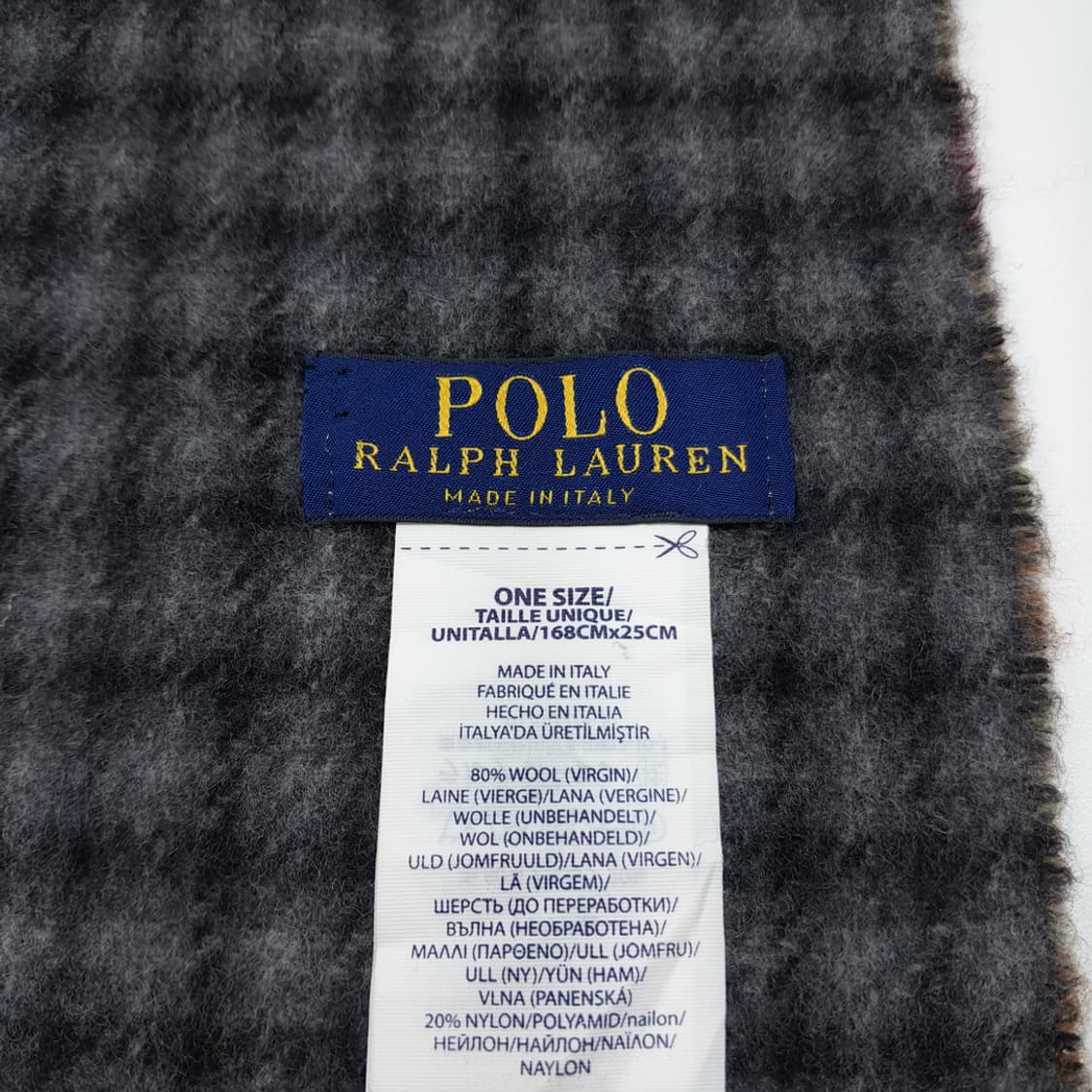 MX513 폴로 90s 이태리판 울 양면 타탄 브라운 머플러 목도리 상품이미지4