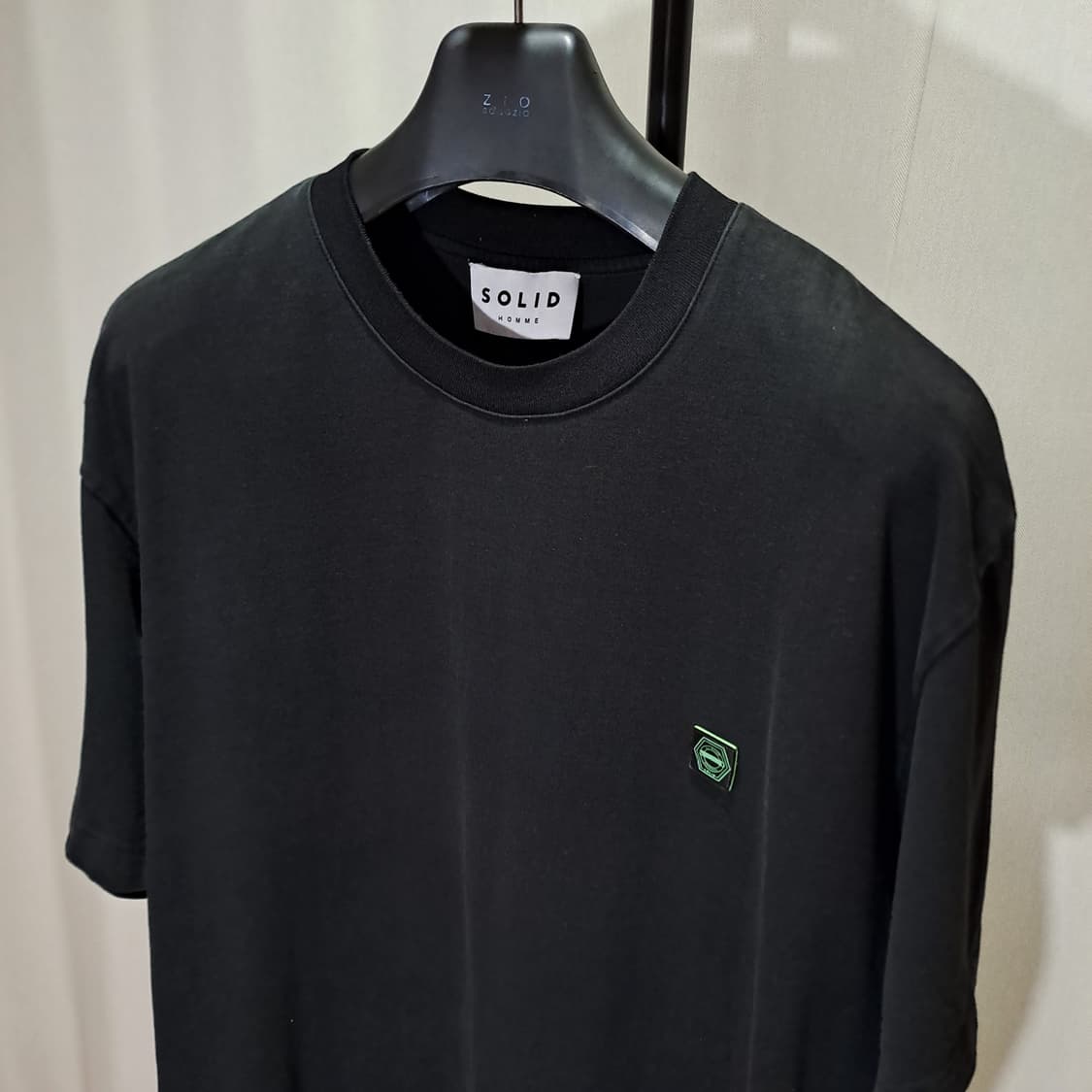 (택포) 솔리드옴므 자수 백로고 반팔 티셔츠 50 B620 상품이미지2