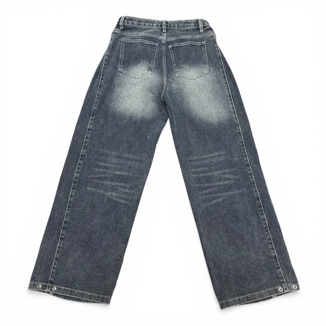 S 트릴리온 사이드턱 워싱 와이드 데님팬츠 상품이미지2