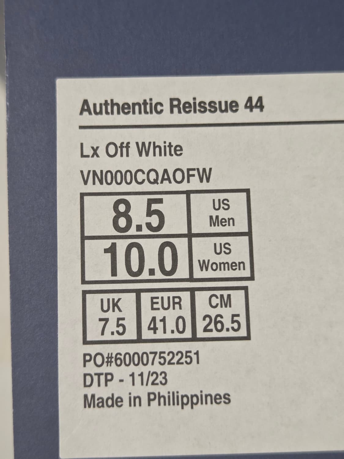 반스 프리미엄 어센틱 리이슈 44 LX 화이트 265 상품이미지10