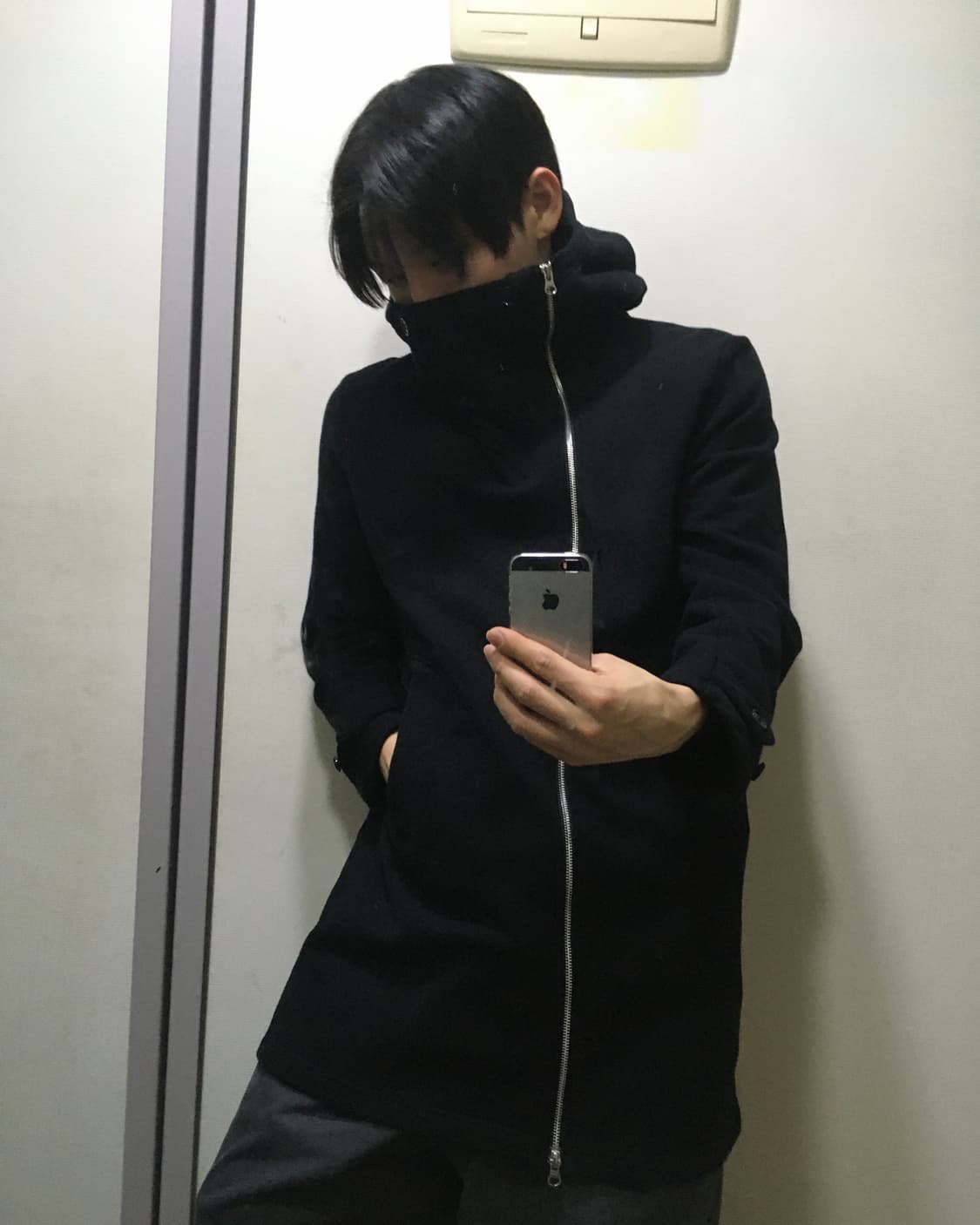 Zucca 하이넥 비대칭 롱 집업코트 상품이미지1