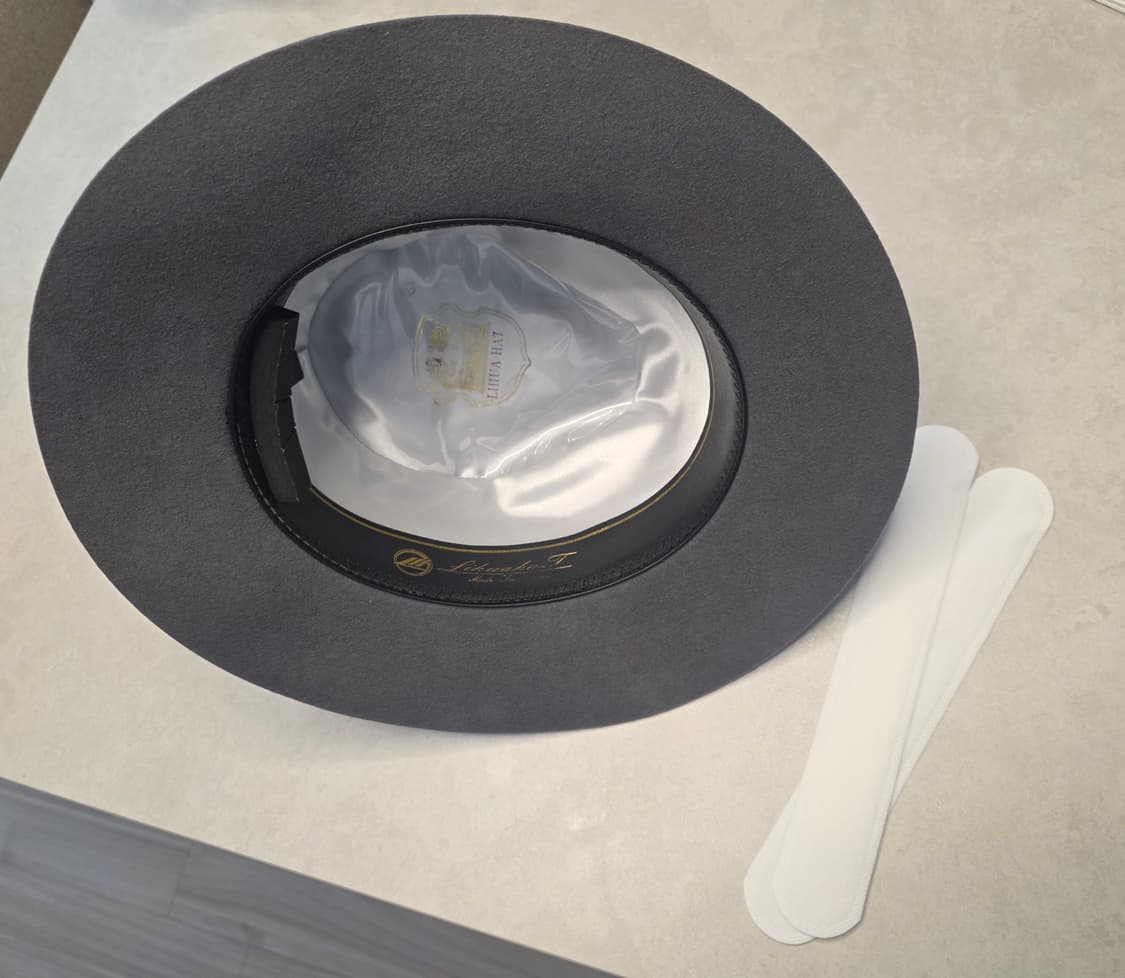 프리미엄 100%양모 페도라 그레이 블랙리본 사이즈 57cm 상품이미지3