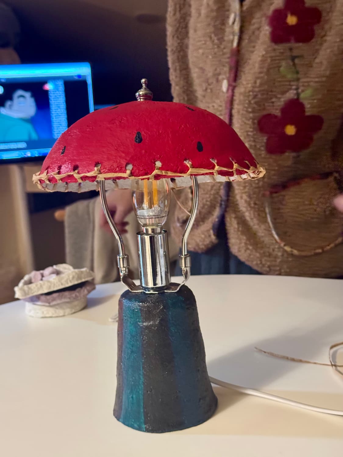 키치하고 사랑스러운 페이퍼마쉐 수박 조명🍉❤️ 상품이미지6