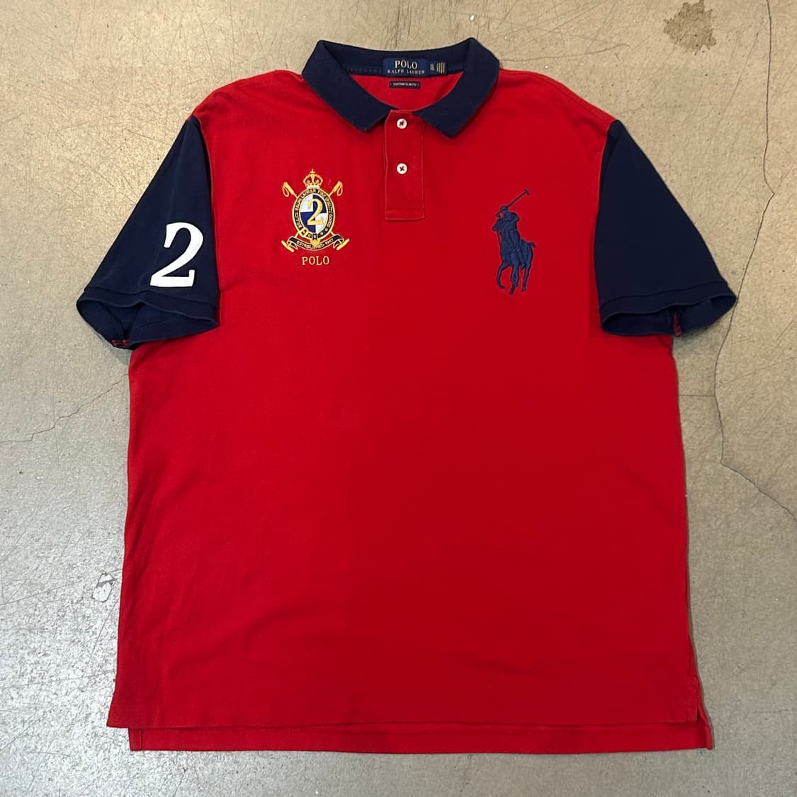XL 폴로랄프로렌 커스텀 슬림핏 빅포니 레드 카라 반팔 티셔츠 상품이미지2