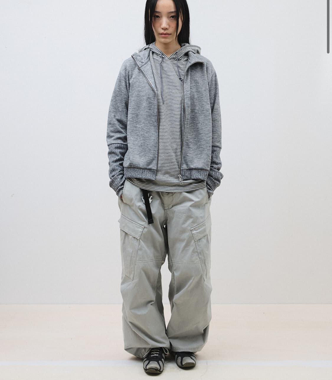 해칭룸 Double Sleeve Track Cardigan 그레이 상품이미지3