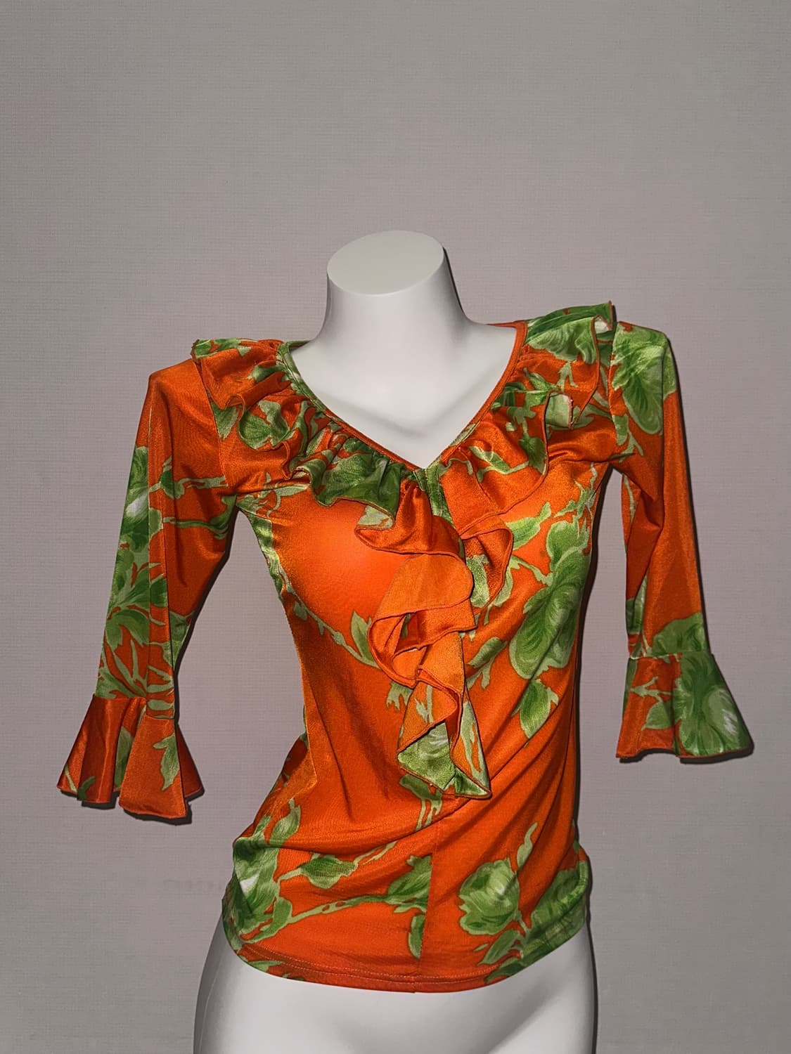 빈티지 오렌지 오리엔탈 프릴 티 상품이미지2