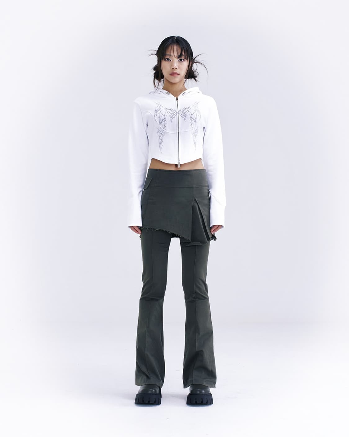 허그유어스킨 슬림 후디 집업 화이트 상품이미지2