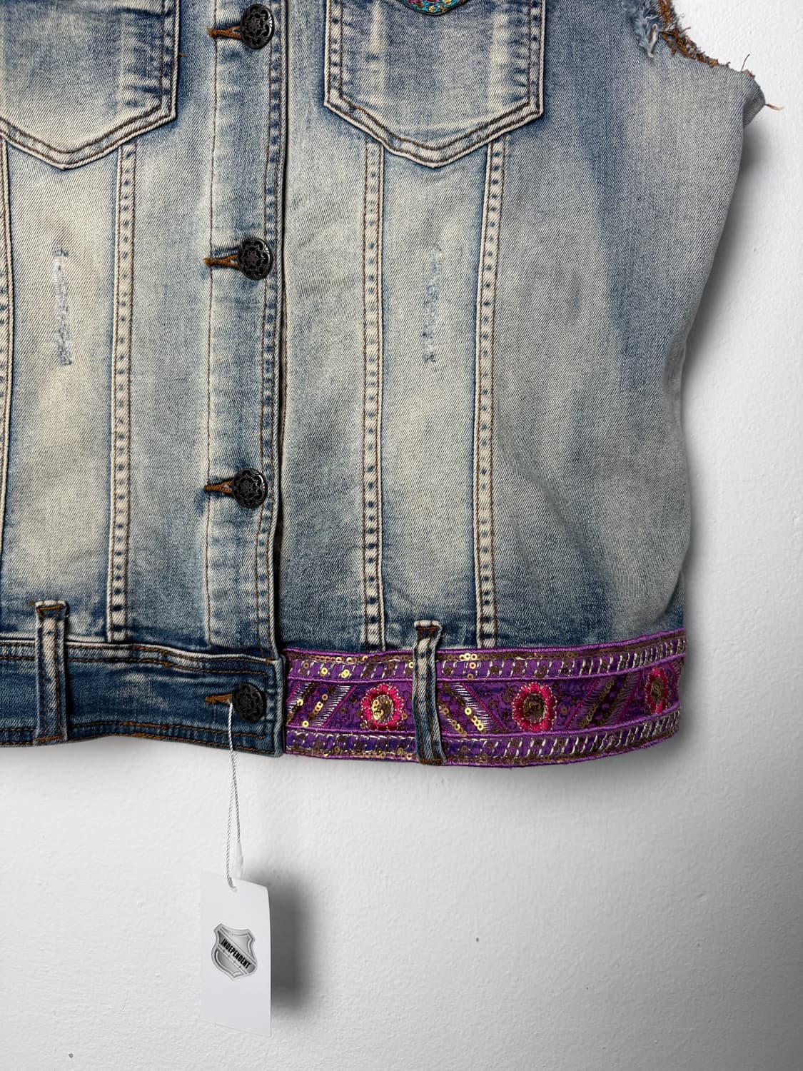 Desigual 시퀸 패치 데님 베스트 상품이미지3