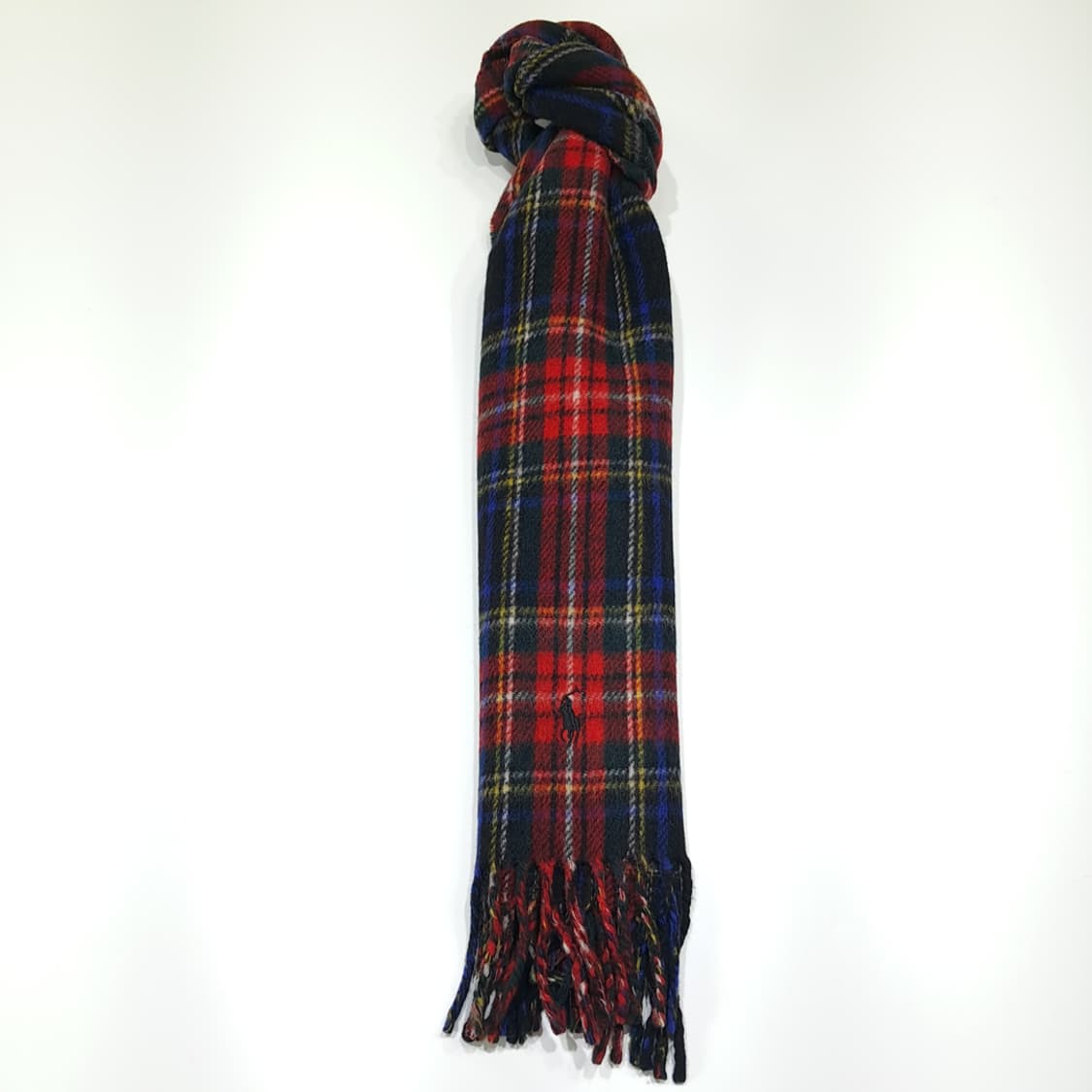 MX596 폴로 90s 이태리판 램스울 타탄체크 레드 머플러 목도리 상품이미지3